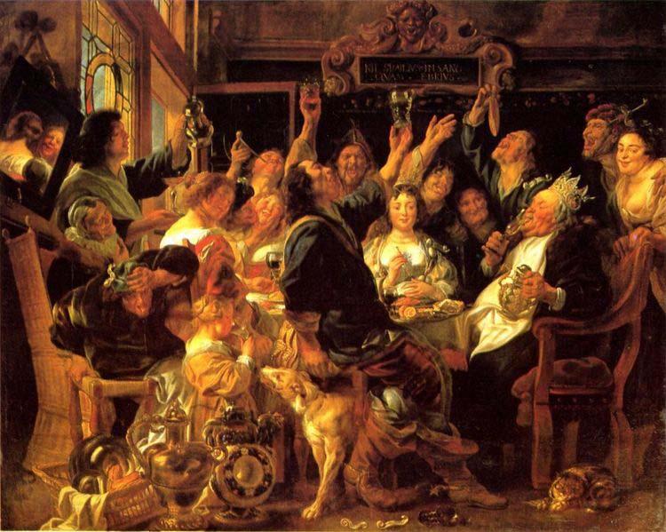 Jacob Jordaens Feast of the bean king Spain oil painting art